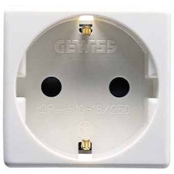 Priza Gewiss GW20265 cu Protectie Copii DE 250V 16A 2P+E 2m SY/WH - GW20265 - 8011564038516