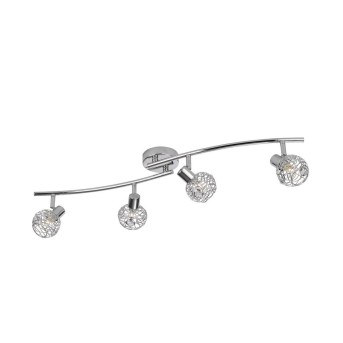 Corp de iluminat cu 4 abajururi, echipat cu becuri halogen cu dulie G9 , 4X28W , lumina calda, crom - 558141110 - 5413987133374