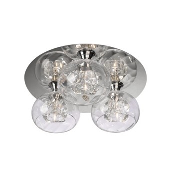 Corp de iluminat pentru plafon, 3 surse halogen G9, lumina calda, sticla - 407861110 - 5413987149436