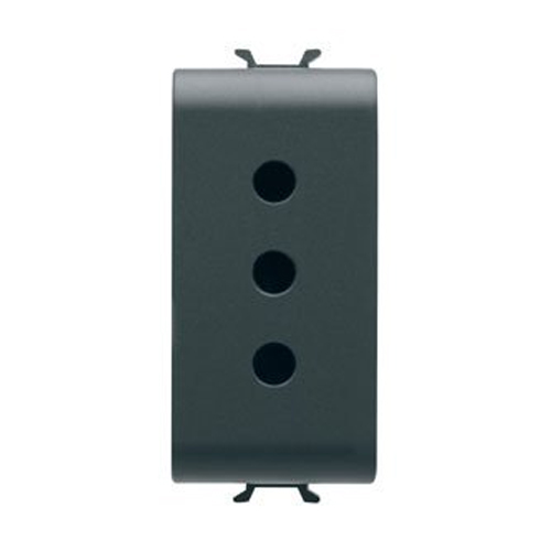 Priza 1M 2P+E 10A P11 IT ST 1 modul CH/Negru Satin - GW12201 - 8011564267206
