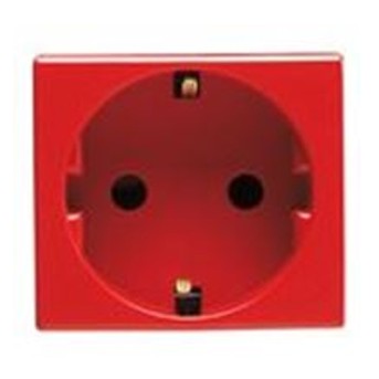 Priza Rosie cu Protectie Copii DE 250V 16A 2P+E 2 module SY/RED - GW20297 - 8011564044883