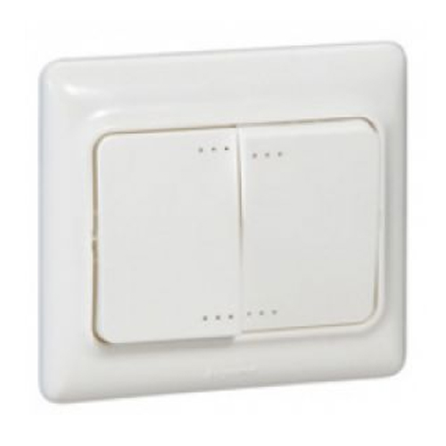 782103 Kaptika Intrerupator dublu cu led, 10AX, Alb - 782103 - 3245067821039