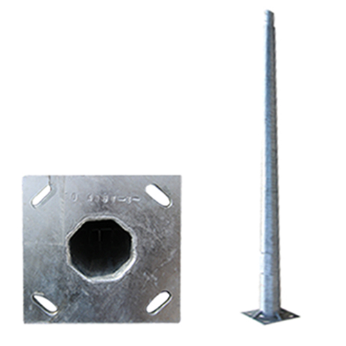 Stalp de iluminat, 12M, cu flansa, conic, poligonal, din otel zincat (la cald) - 2PAD-120-220/320-T3