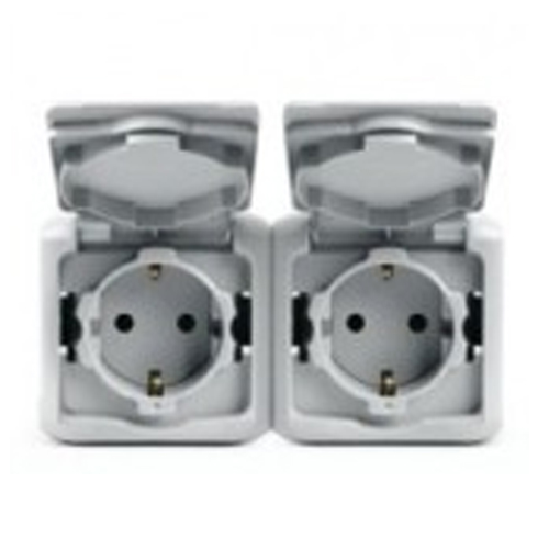 PRZ 782374 Forix Priza dubla 2x2P+T 16A PT Alb IP44 - 782374 - 3245067823743