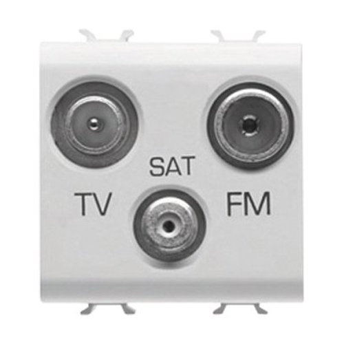 Priza TV-SAT-FM 2 module CH/Alb - GW10382 - 8011564257634
