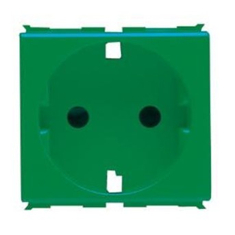 Priza verde cu Protectie Copii DE 250V 16A 2P+E 2 module SY/GREEN - GW20283 - 8011564079441