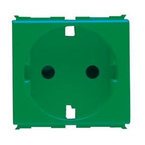 Priza verde cu Protectie Copii DE 250V 16A 2P+E 2 module SY/GREEN - GW20283 - 8011564079441