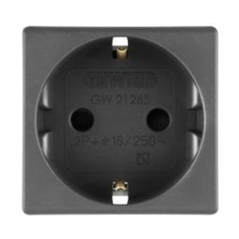 Priza GW21265 cu Protectie Copii standard german 250V 16A 2P+E 2 module negru - GW21265 - 8011564128477