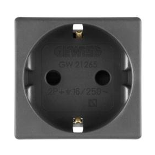 Priza GW21265 cu Protectie Copii standard german 250V 16A 2P+E 2 module negru - GW21265 - 8011564128477