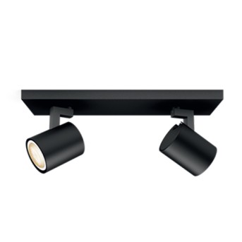 Spot LED dublu Philips HUE aplicat Runner Negru intrerupator dimabil inclus - 929003045701 - 8719514338166 - 871951433816600