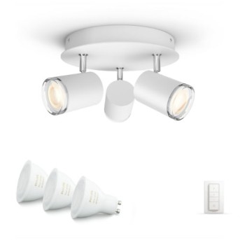 HUE Kit Spot Adore 3 x LED 1050lm BT (1 Adore + Ambiance GU10 + dimmer) Alb IP44 - 929003056401 - 8719514340916 - 871951434091600