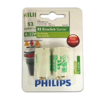 Set 2 startere Philips S2 4-22W SER 220-240V WH 2BL/10 - 928390710186 - 8711500698308 Set 2 startere Philips S2 4-22W SER 220-240V WH 2BL/10 - 928390710186 - 8711500698308