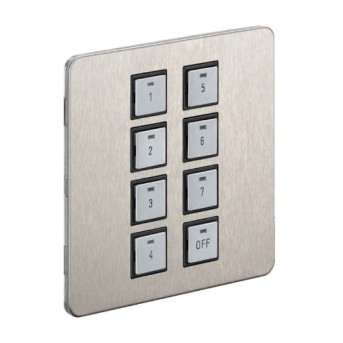 Dynalite DPNE981-SF Brushed stainless steel panel with blue LED indicator 8 Button - 913703201909 - 8710163508207 - 871016350820700 Dynalite DPNE981-SF Brushed stainless steel panel with blue LED indicator 8 Button - 913703201909 - 8710163508207 - 871016350820700