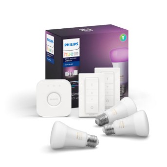 Philips HUE RGB Starter Kit 3 becuri RGB bluetooth + 1 consola + 2 intrerupatoare dimabil - 929002216805 - 8718699696917 Philips HUE RGB Starter Kit 3 becuri RGB bluetooth + 1 consola + 2 intrerupatoare dimabil - 929002216805 - 8718699696917