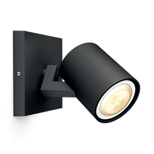 Spot LED aplicat Philips HUE Runner Negru, intrerupator dimabil inclus - 929003045901 - 8719514338326