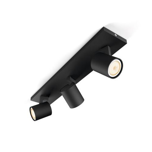 Spot LED triplu aplicat Philips HUE Runner Negru intrerupator dimabil inclus - 929003811901 - 8720169320413 - 872016932041300