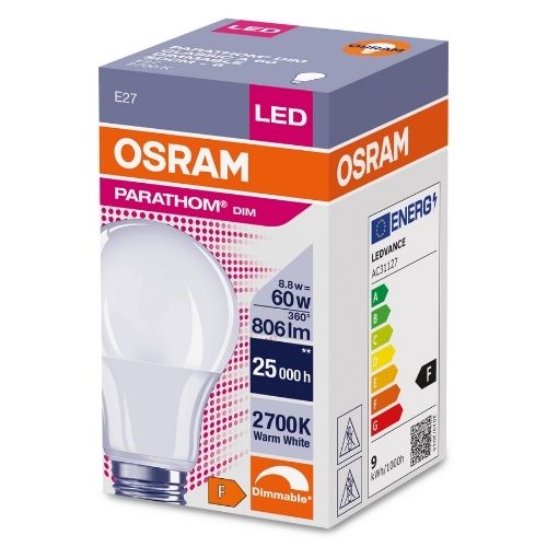 Bec LED A60 FR Dim 8.8 60W 2700K 806lm E27 15.000h - 4058075594180