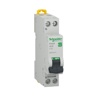 DJC EZ9P32610 Disjunctor 1P+N 10A C 4.5KA 1M - EZ9P32610 - 3606489940102 DJC EZ9P32610 Disjunctor 1P+N 10A C 4.5KA 1M - EZ9P32610 - 3606489940102