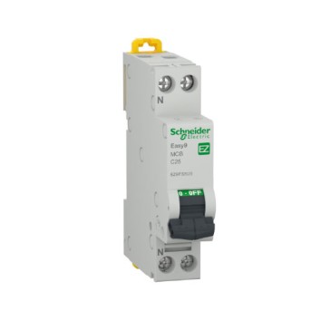 Disjunctor 1P+N EZ9P32625 25A curba C 4.5KA 1 modul - EZ9P32625 - 3606489940133 Disjunctor 1P+N EZ9P32625 25A curba C 4.5KA 1 modul - EZ9P32625 - 3606489940133