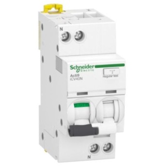 DJC A9DH3616 Disjunctor diferential RCBO 1P+N 16A B 6KA 30mA AC 2M - A9DH3616 - 3606489443986