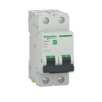 DJC EZ9F32232 Disjunctor bipolar 32A C 4.5KA 2M - EZ9F32232 - 3606481492982 DJC EZ9F32232 Disjunctor bipolar 32A C 4.5KA 2M - EZ9F32232 - 3606481492982
