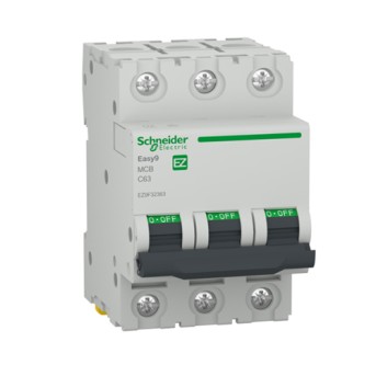 Disjunctor tripolar EZ9F32363 63A curba C 4.5KA 3 module - EZ9F32363 - 3606481493101 Disjunctor tripolar EZ9F32363 63A curba C 4.5KA 3 module - EZ9F32363 - 3606481493101