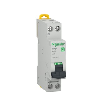Disjunctor 1P+N EZ9P32620 20A curba C 4.5KA 1 modul - EZ9P32620 - 3606489940126 Disjunctor 1P+N EZ9P32620 20A curba C 4.5KA 1 modul - EZ9P32620 - 3606489940126