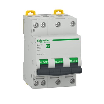 DJC EZ9P32706 Disjunctor tripolar 3P+N 6A C 4.5KA 3M - EZ9P32706 - 3606489940164