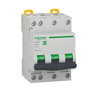 DJC EZ9P32732 Disjunctor tripolar 3P+N 32A C 4.5KA 3M - EZ9P32732 - 3606489940218