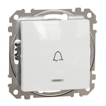 SDD111131L Sedna Design Intrerupator cu revenire 10A simbol sonerie Alb - SDD111131L - 3606481478252