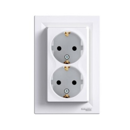 Priza EPH9900121 schuko dubla 2x2P+E 2 module alb - EPH9900121 - 3606480527753