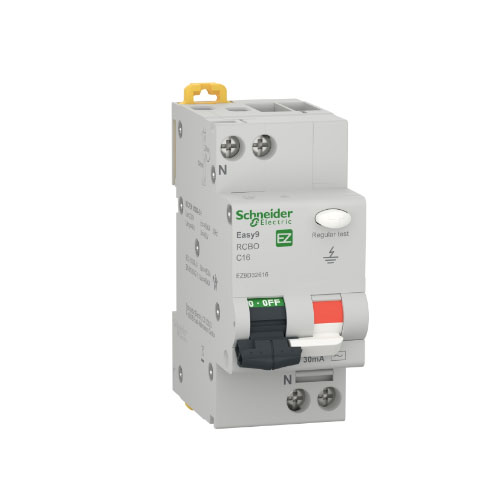 Disjunctor diferential EZ9D32616 RCBO 1P+N 16A curba C 30mA 2 module - EZ9D32616 - 3606489940379