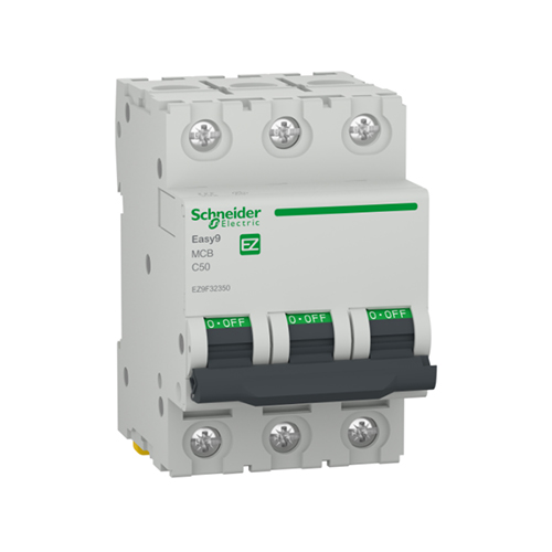 Disjunctor tripolar EZ9F32350 50A curba C 4.5KA 3 module - EZ9F32350 - 3606481493095