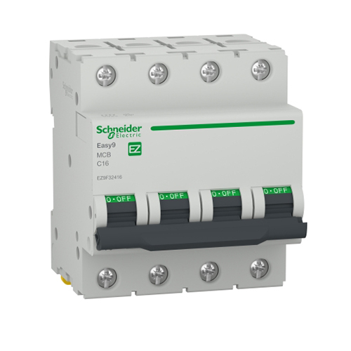 Disjunctor tetrapolar EZ9F32416 16A curba C 4.5KA 4 module - EZ9F32416 - 3606481493132