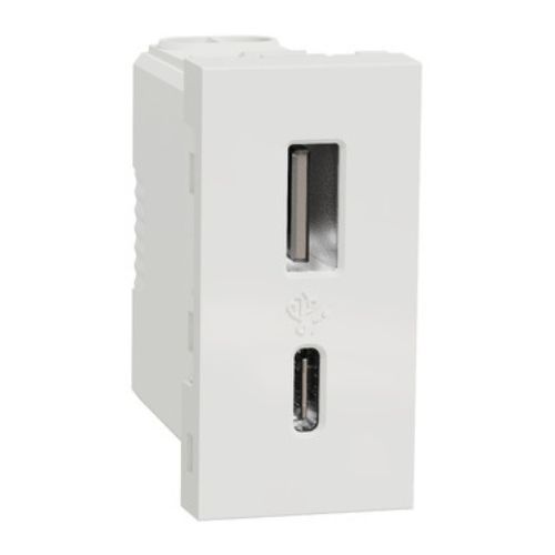 PRZ NU301618 New Unica Priza dubla USB A+C 1 modul Alb - NU301618 - 3606481953933