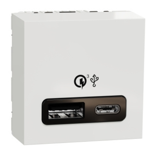 PRZ NU301918 New Unica Priza dubla USB A+C 2 module Alb - NU301918 - 3606481806901