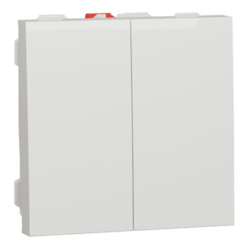 NU321118 New Unica Intrerupator dublu 10AX 2 module Alb - NU321118 - 3606489455491