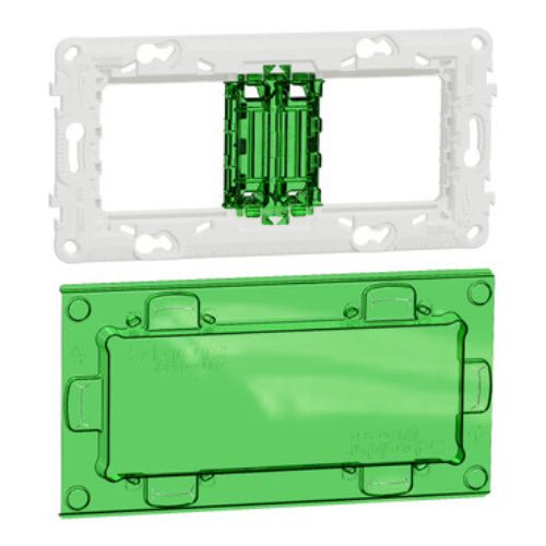 Suport pentru sistemul de rame NU7004PC 4 module sau 2 posturi si capac protectie - NU7004PC - 3606489458249