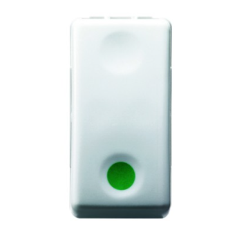 GW20522 Buton cu revenire cu indicator luminos verde Start 1P 10A 1 modul SY/WH - GW20522 - 8011564077331