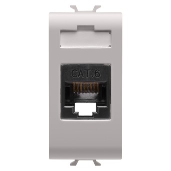 PRZ GW13423 Priza RJ45 UTP cat 6 1 modul CH/Bej Satin - GW13423 - 8034035073090 PRZ GW13423 Priza RJ45 UTP cat 6 1 modul CH/Bej Satin - GW13423 - 8034035073090
