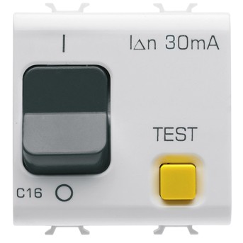 GW15489 Intreruptor magneto-termic diferential 1P+N C16 30mA 3KA 2 module CH/Alb Satin - GW15489 - 8034035076077