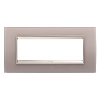 GW16206GP Rama Lux 6 module CH/Gri Satin (sticla) - GW16206GP - 8034035095429