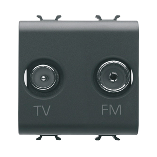 Priza TV+FM 2 module CH/Negru Satin - GW12381 - 8011564269019