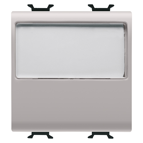 GW13191 Buton cu revenire si indicator luminos pentru nume NO 10A 2 module CH/Bej Satin - GW13191 - 8034035072499