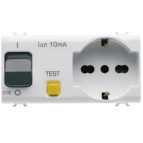 PRZ GW15322 Priza cu interblocare 1P+N 16A 4 module CH/Alb Satin - GW15322 - 8034035075568