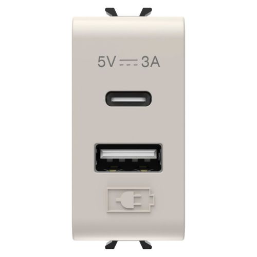 PRZ GW13449 Priza dubla USB A+C 5V 3A 1 modul CH/Bej Satin - GW13449 - 8034035088674