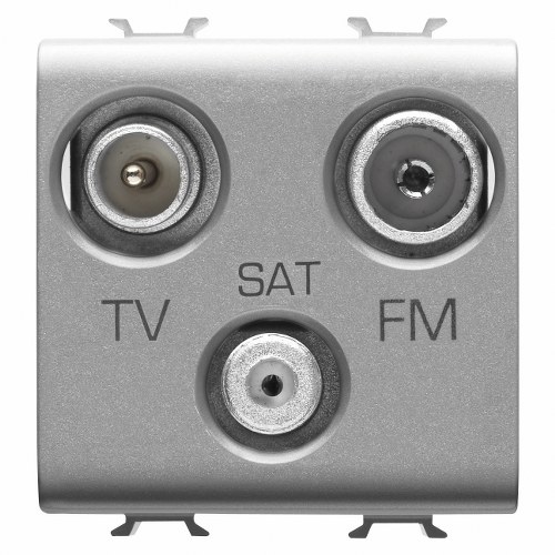 Priza TV-SAT-FM 2 module CH/Gri Titan - GW14382 - 8011564267077