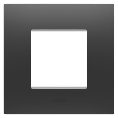 GW16022DB Rama Ego Interantional 2 module CH/Negru Satin - GW16022DB - 8034035104817