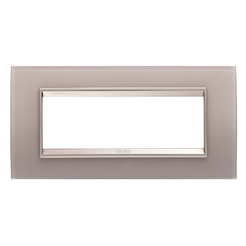 GW16206GP Rama Lux 6 module CH/Gri Satin (sticla) - GW16206GP - 8034035095429