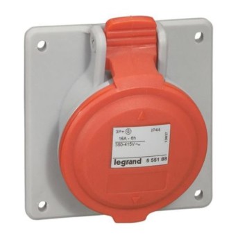 555189 Priza pentru usa de tablou 3P+N+E 16A 380-415V Rosu IP44 - LG-555189 - 3245065551891